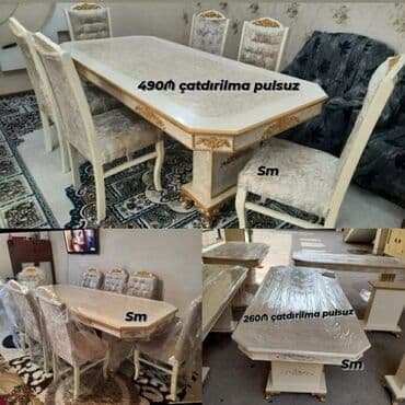 stol desdi: Mətbəx üçün, Dördbucaq masa, 4 stul — 47