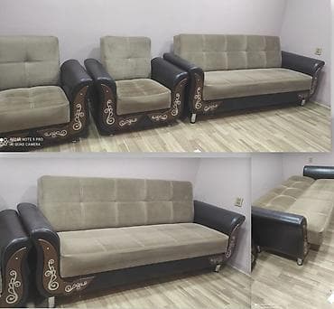 Divan, 2 kreslo, Bazalı, Açılan