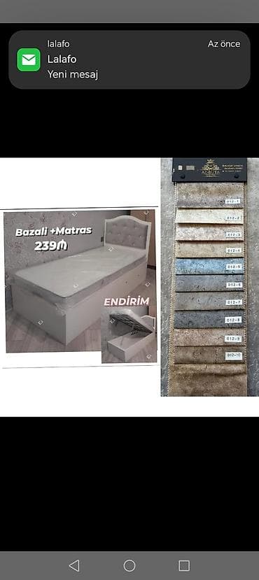 Çarpayılar: Yeni, Təknəfərlik çarpayı, Bazalı, Matras ilə, Siyirməsiz — 1