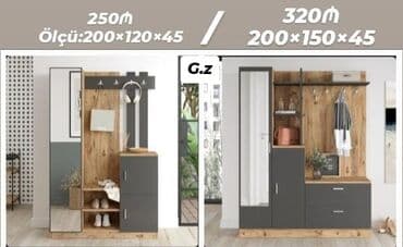 Dəbli dəhliz mebeli – iki variant Variant 1: - Ölçü: 200×120×45 sm -