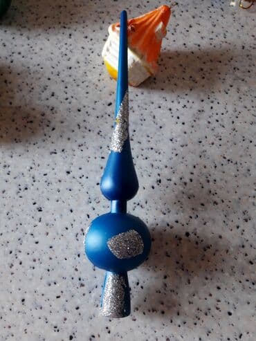 Asılqanlar: Mavi rəngli Yeni il şam ağacı üçün ucluq (başlıq) 20 sm uzunluğu. 1 — 1