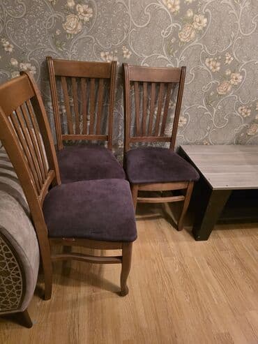 стол деревянный кухонный: Для кухни, Нераскладной, Прямоугольный стол, 4 стула — 3