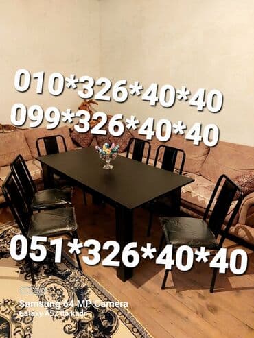 Masa və oturacaq dəstləri: Mətbəx üçün, Yeni, Açılmayan, Dördbucaq masa, 4 stul — 7