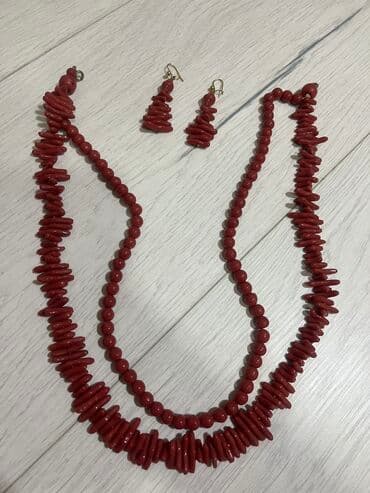 бусы из натурального камня: Бусы и сережки коралловые.СССР.Куплены 40 лет назад в 1980 годах — 1