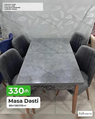 kohnə stul: Məhsul: Masa dəsti - Ölçü: 80×130/170 sm (açılan mexanizm) - — 1