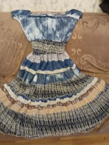 женские футболки и майки в полоску: Повседневное платье, Миди, XL — 5