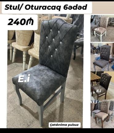 oturacaq dəstləri: Mətbəx üçün, Yeni, Açılmayan, Dördbucaq masa, 6 stul — 2