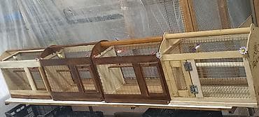 Taxta quş qəfəsləri – əl işləri - Material: möhkəm taxta karkas, sıx