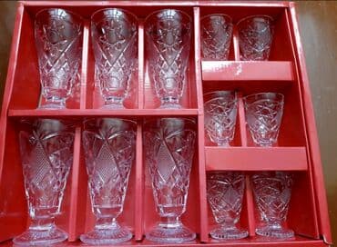 yuxuda stekan nelbeki gormek: Qədəhlər, Şüşə, 12 ədədli dəst — 1