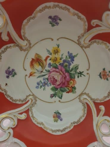 meyve qabı: Qedimi bowqab gdr 1950 illin j'lemenau meysen buketi cox nadir antik — 3