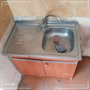 мойка шкаф для кухни: Mətbəx üçün sinkli dolab - Üst hissə: paslanmayan poladdan birgözü — 2