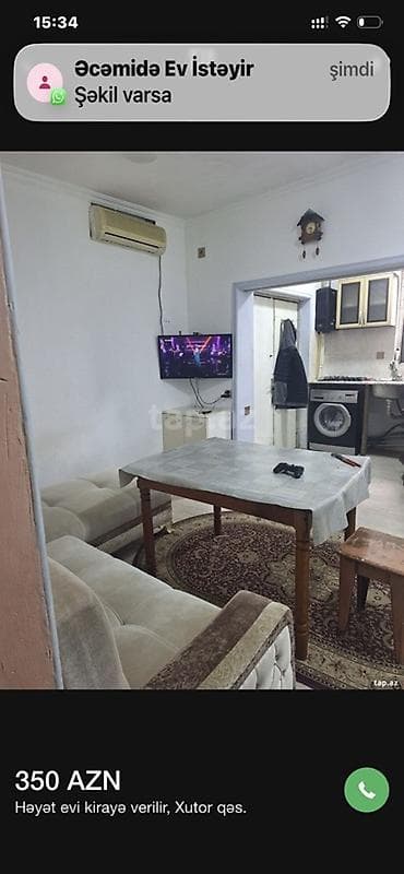 quba kiraye ev: Həyət evi kirayə verilir, Xutor qəsəbəsi — 350 AZN - Plan: 1 otaqlı — 4