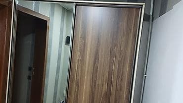2 qapılı, Güzgülü, Qəhvəyi, Taxta, Kupe, Düz dolab