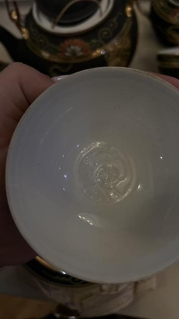 caska destleri: Çay dəsti, rəng - Qara, Farfor, 6 nəfərlik, Yaponiya — 7