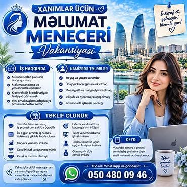 💼🌸 Xanımlar üçün Məlumat Meneceri Vakansiyası 🌸💼 📌 İş haqqında: 🔹