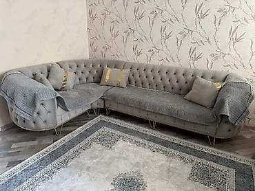 Ev üçün mebel: Künc divan, İşlənmiş, Açılmayan, Bazasız — 1