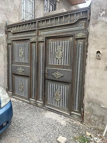 piy: İşlənmiş Dəmir Həyət darvazası, Yana açılan, 2 m, Mexaniki, Qapı ilə, rəng - Boz, Kredit yoxdur — 4
