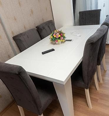 Qonaq otağı üçün, İşlənmiş, Kvadrat masa, 6 stul