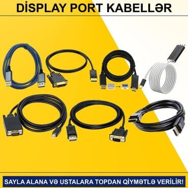 Noutbuklar üçün adapterlər: Display Port Kabellər SAYLA ALANA VƏ USTALARA TOPDAN QİYMƏTLƏ VERİLİR! — 1