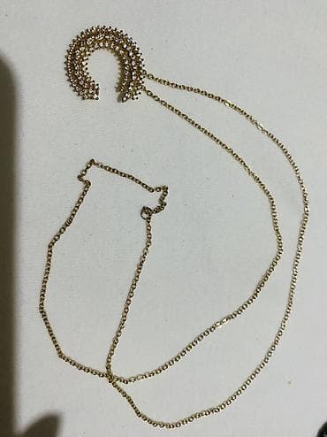 Бижутерия: Boyunbağılar svarovski qaşlı - Zəncir: incə halqalı, qızılı rəngli — 2