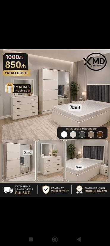 XMD Furniture – Yataq Dəsti - Komplekt: 1 ədəd ikiqat çarpayı