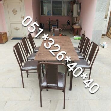 Masa və oturacaq dəstləri: Qonaq otağı üçün, Yeni, Açılan, Kvadrat masa, 4 stul — 17