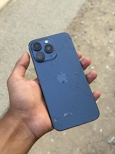 macbook pro 2013: IPhone 15 Pro Max, 256 GB, Blue Titanium, Qırıq, Simsiz şarj, Face ID — 8