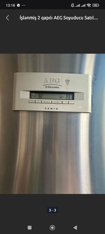 Soyuducular: İşlənmiş 2 qapılı AEG Soyuducu Satılır, rəng - Boz — 2