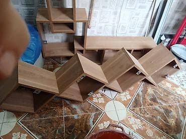 dibçək rəfi: Düz TV altlığı, Polkalı, Laminat — 5