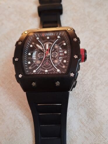 gumus saat: Yeni, Qol saatı, Curren, rəng - Qara — 1