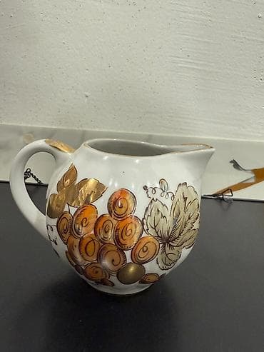 2 bolmeli tava: Porcelain süd/qaymaq qabı – Lomonosov (ЛФЗ), “Made in USSR” - — 1