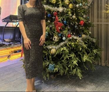 Qadın geyimi – tweed fakturalı zərif midi don Sadece 1 defe qeyinilib