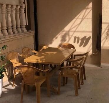 qabağ stolu: Yeni, Dördbucaq masa, 6 stul — 1