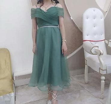 bez çanta: Zərif yaşıl rəngli gecə/libas - Model: çiyinləri açıq, incə nazik — 2
