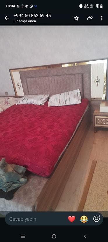 rezin yataq: Yataq otağı mebel dəsti Tərkib - 4 qapılı dolab: ortada iki iri — 4