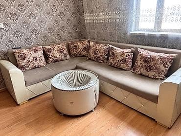 ucuz mebeller: Künc divan dəsti - L‑şəkilli künc divan: geniş oturacaq zonası — 1