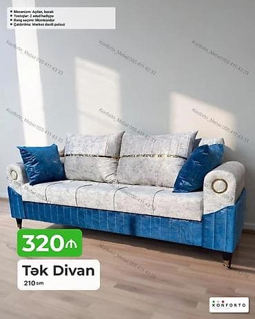 Tək divan – 210 sm - Açılan, bazalı mexanizm: yuxu üçün rahat yataq — 1