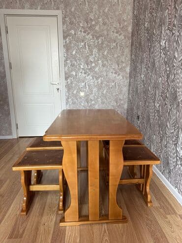Məişət məhsulları: Mətbəx üçün, Açılmayan, Dördbucaq masa, 4 stul — 2