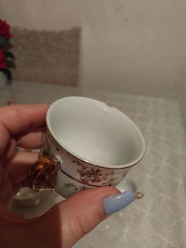 fincan üzərində çap: Çay dəsti, rəng - Ağ — 2