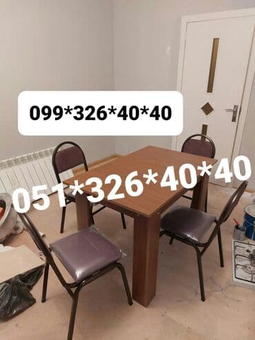 Masa və oturacaq dəstləri: Mətbəx üçün, Yeni, Dördbucaq masa, 4 stul — 16