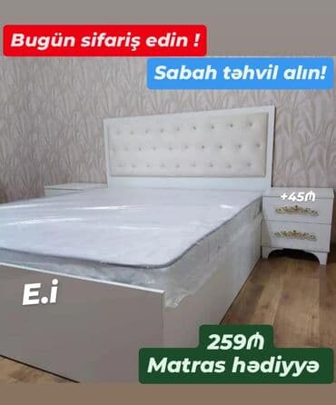 taxt sumqayıt: Yeni, İkinəfərlik çarpayı, Bazasız, Matras ilə — 6