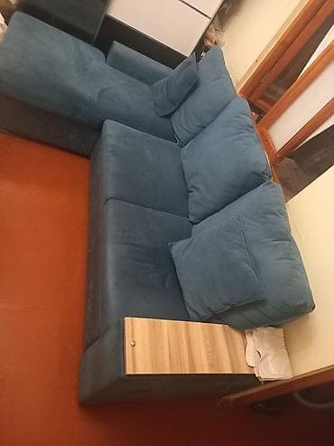 Ev üçün mebel: Künc divan, Vеlur parça — 3