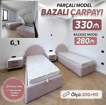 carpayı bazası: Parçalı model bazalı çarpayı - Ölçü: 200×90 - Model: Parçalı dizayn — 1