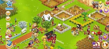 Hay Day hesabı – 49-cu səviyyə Xüsusiyyətlər: - Ferma inkişaf etmiş