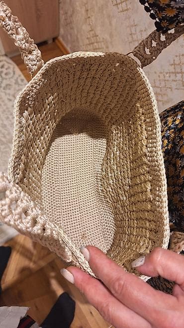 cantalar: Əl işı toxunma çiyin çantası - Material: parıltılı, möhkəm — 5