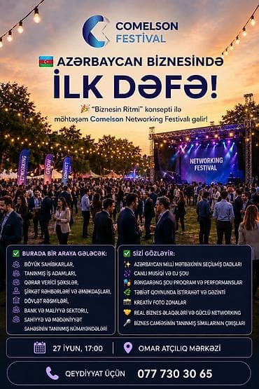 demir seyf qapi: Comelson Festivalı Azərbaycanda ilk dəfə keçirilir! ✨ Festivalda bir — 5