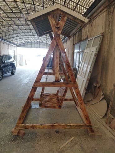 Bağ, çöl mebeli: Skamya-yelləncəl, Zontikli, Taxta — 6