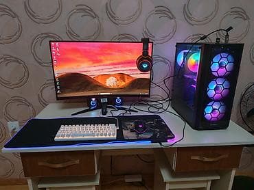 Printerlər: Gaming stolüstü kompüter seti - Sistem bloku: Şüşə panelə malik RGB — 2