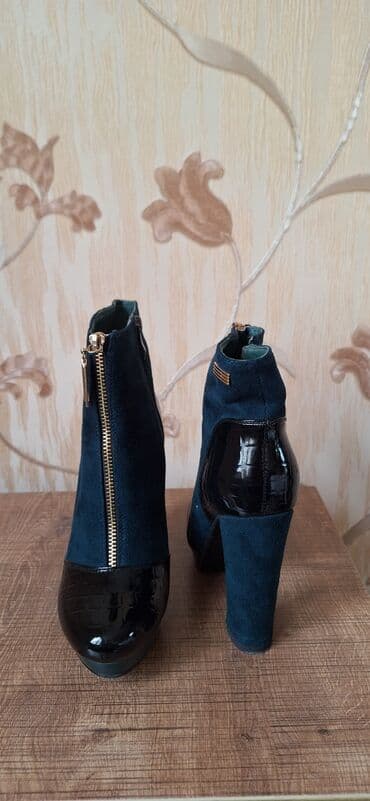 dəri qadın botilyonu: Ölçü: 38, rəng - Yaşıl, Yeni — 2