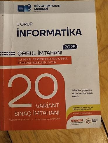 İdman və hobbi: "İnformatika – I qrup, Qəbul imtahanı 2025” sınaq toplusu — 1